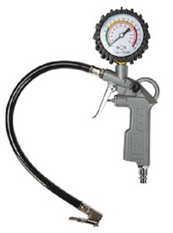 Handreifenfüller mit Autoventil- Hebelstecker, ungeeicht, VG 8, 7,7 mm, Hobbygerät, 0 - 10 bar NW 7,2 Kupplungsstecker