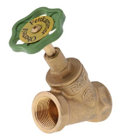 Muffenabsperrventil schräg sitzend DVGW geprüft PN10, MS G 1 1/4“, 110,0 mm DN 32-0