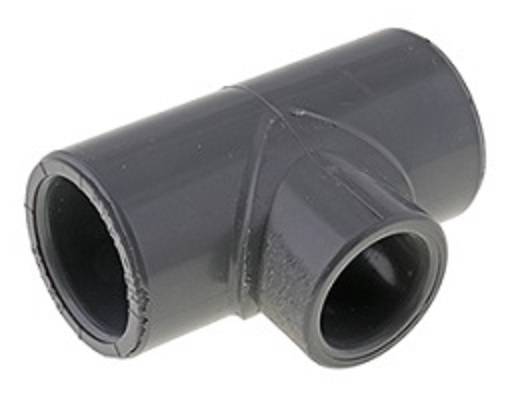 PVC-U- Klebemuffen- T- Stück, reduziert, 49,0 mm 50,0 mm 20,0 mm 16 bar-0