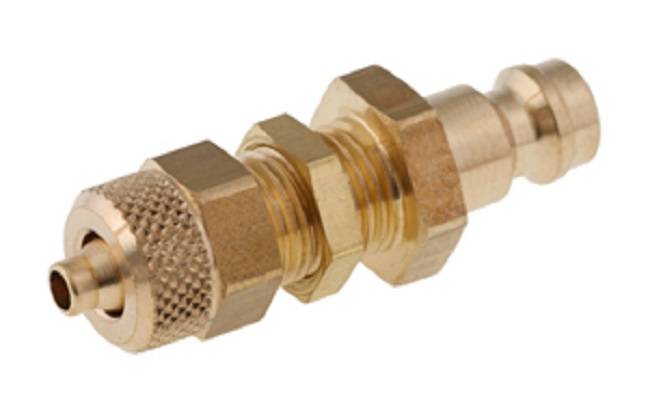 Kupplungsstecker NW 5 mit Überwurfmutter und Schottgewinde, starr MS Knickschutz, 6,0 mm 4,0 mm 35 bar-0