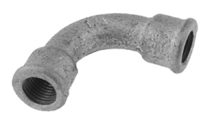 90°- Bogen mit Innengewinde beidseitig, ST Rp 2“, 140,0 mm