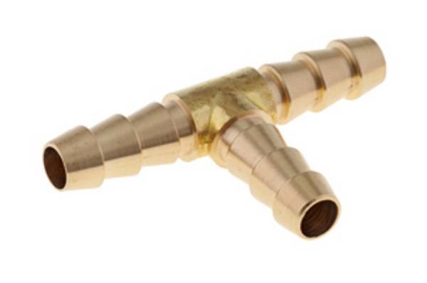 Messing- Schlauchverbinder, X-Form 9,0 mm, 16 bar