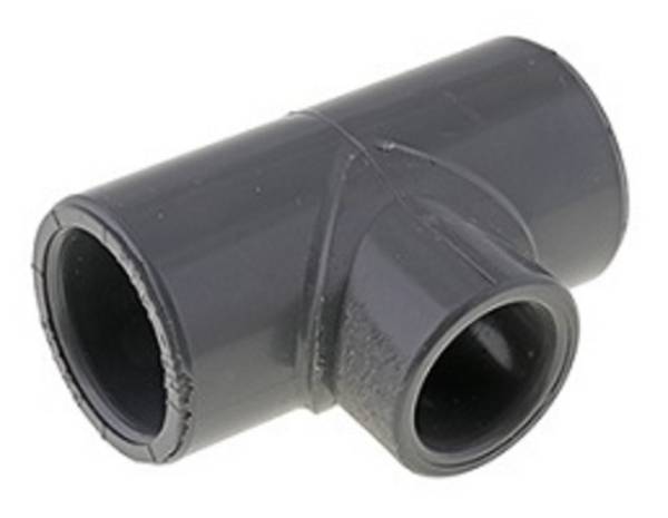 PVC-U- Klebemuffen- T- Stück, reduziert, 71,0 mm 74,0 mm 40,0 mm 16 bar