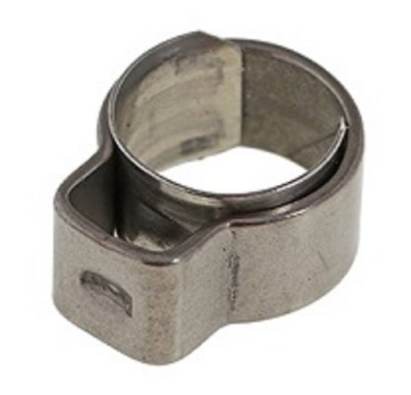 1- Ohr- Schlauchschelle mit vormontiertem Einlagering, 7,4 mm ES, 7,5 - 9,0 mm