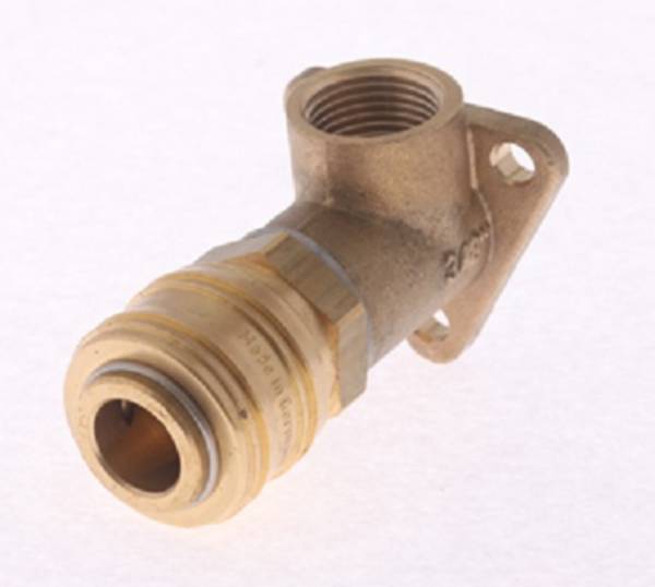 Wanddose komplett mit Kupplungsdosen NW 7,2 montiert, L- Form MS G 3/8“ IG, 35 bar
