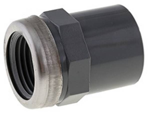 PVC-U- Klebe- Gewindemuffen, Sechskant, Rp 2“, 72,0 mm 75,0 mm 63,0 mm 16 bar