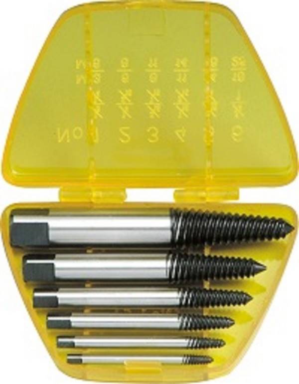 Schraubenausdreher, 6-tlg., in Kunststoffkassette, Gr. 1 – 6, M3 – M 24