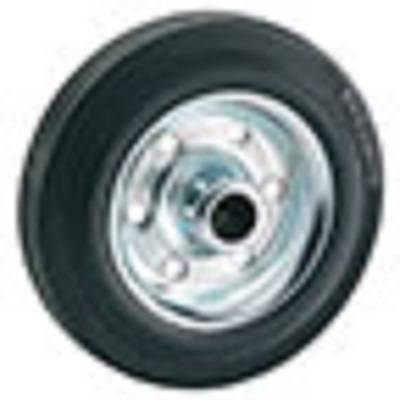 Transportgeräterolle, Rad, Rollenkorblager 25,0 mm 75,0 x 80,0 mm ST/Gummi, Lauffläche ballig 380,0 mm 350,0 kg-0