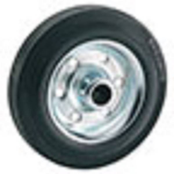 Transportgeräterolle, Rad, Rollenkorblager 25,0 mm 75,0 x 80,0 mm ST/Gummi, Lauffläche ballig 380,0 mm 350,0 kg