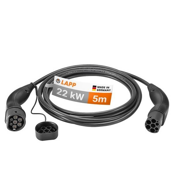 LAPP Mobility E-Auto Ladekabel Typ 2, 5 m, 22 kW, 32 A, 3-phasig Mode 3, IP55, schwarz
