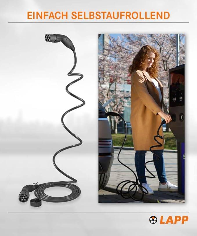 LAPP Mobility HELIX Typ 2 Ladekabel, 5 m, 22 kW, 32 A 3-phasig Mode 3 IP55, schwarz-4