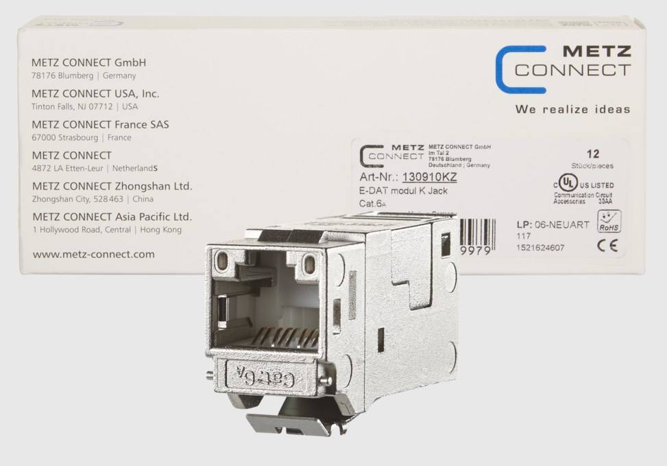 METZ CONNECT E-DAT modul Keystone Cat.6A Jack 180°-0