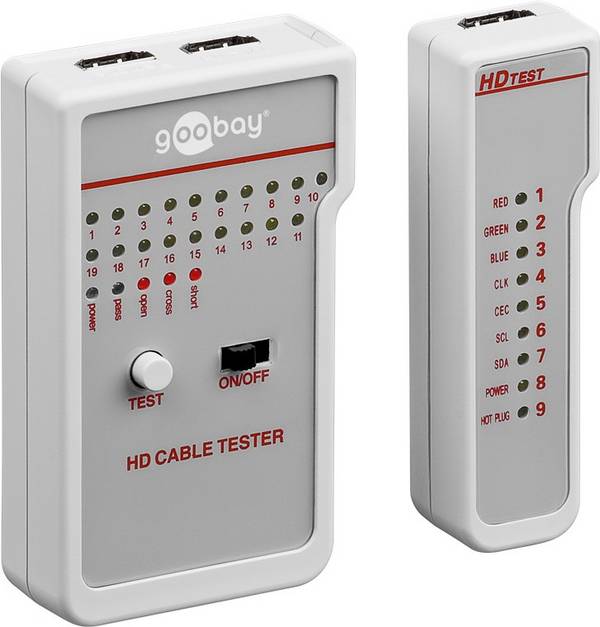 Goobay HD Kabeltester 1x Kabeltester mit 2x HDMI™-Buchsen (Typ A) 1x Kabeltester mit 1x HDMI™-Buchse (Typ A)
