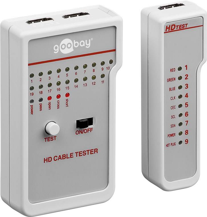 Goobay HD Kabeltester 1x Kabeltester mit 2x HDMI™-Buchsen (Typ A) 1x Kabeltester mit 1x HDMI™-Buchse (Typ A)-0