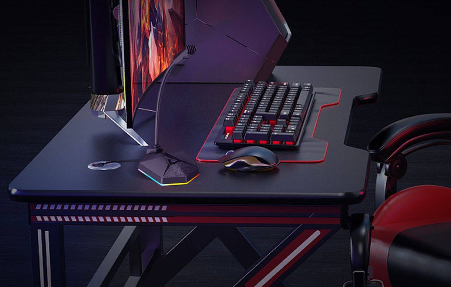 Havit GK57 RGB-Hintergrundbeleuchtung Gaming Mikrofon USB-Schnittstelle Plug&Play-System Schwarz-4