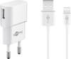 Goobay 45295 USB-A Netzteil 5W / Apple Lightning Ladekabel / iPhone Ladegerät / USB Adapter 5V 1A / Weiß / Kabel 1m