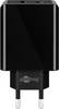 Goobay 44960 Dual Port USB Netzteil 28W / Schnellladegerät PD & QC / USB-A & USB-C Adapter / USB Charger / Schwarz