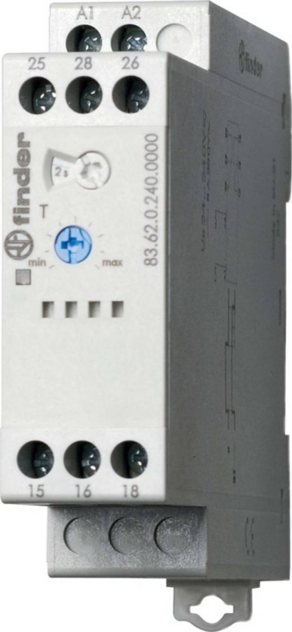 Finder Monofunktionszeitrelais für DIN-Schiene Serie 83 83.62.0.240.0000 24 - 240 V DC/AC