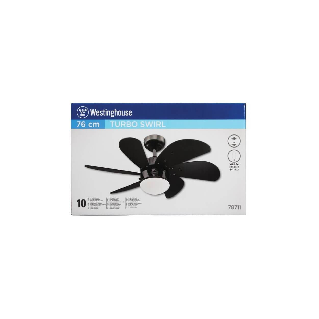 Deckenventilator Turbo Swirl 76 cm Schwarz-2