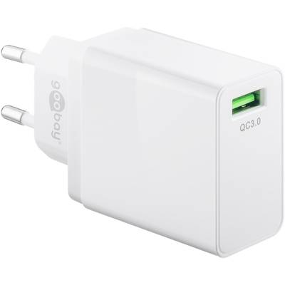 Goobay 44955 USB Netzteil 18W Quick Charge 3.0 Universal Ladegerät USB Typ A Adapter 1 Port Schnellladegerät Weiß