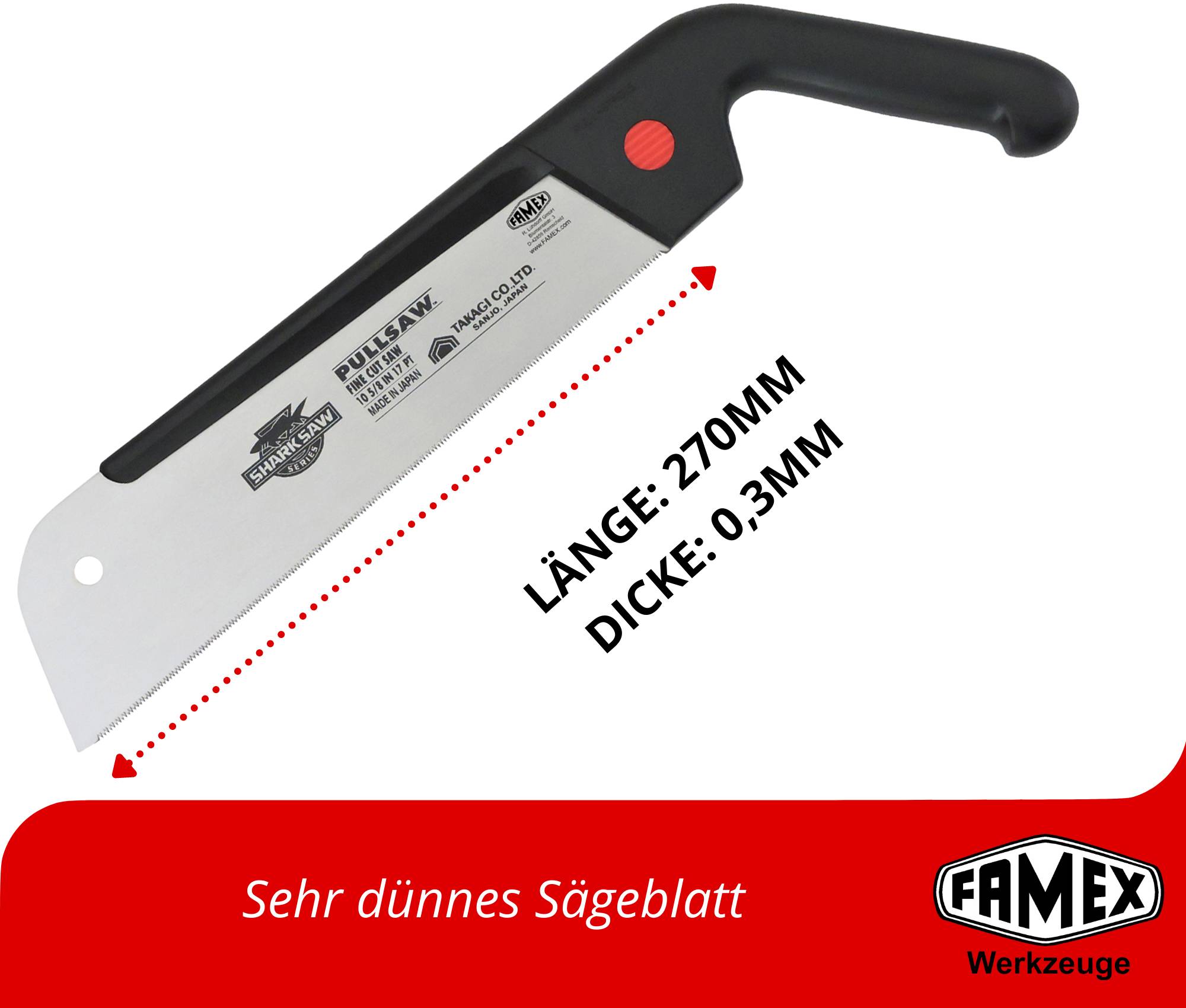 FAMEX 5507 Japansäge Dozuki 270mm - 17 Zähne pro Zoll - PROFESSIONAL-1