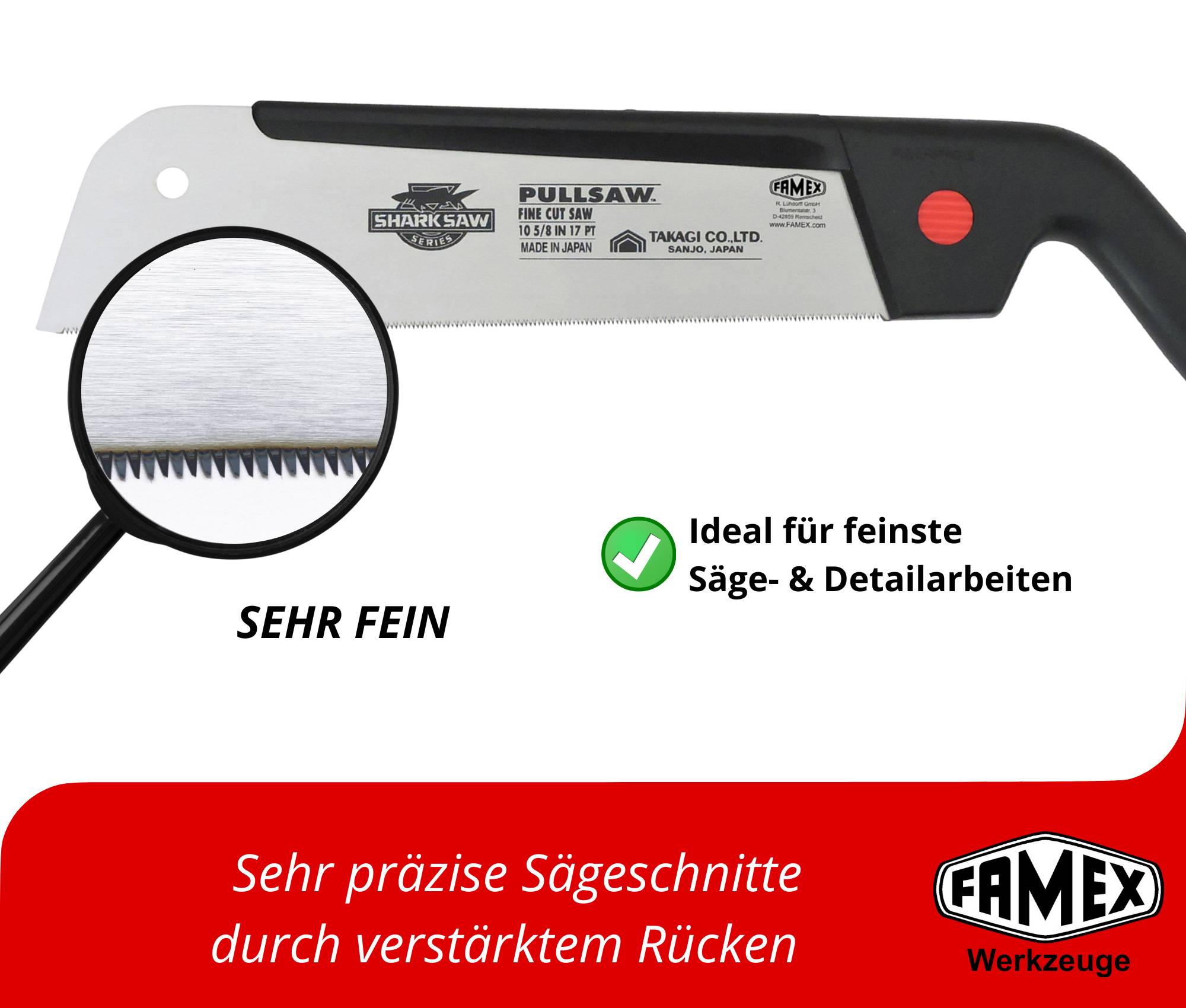 FAMEX 5507 Japansäge Dozuki 270mm - 17 Zähne pro Zoll - PROFESSIONAL-2