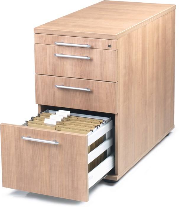 Standcontainer Belo H720-760xB428xT800mm Nussbaum 2Schubl.1Ausz.f.Registratur