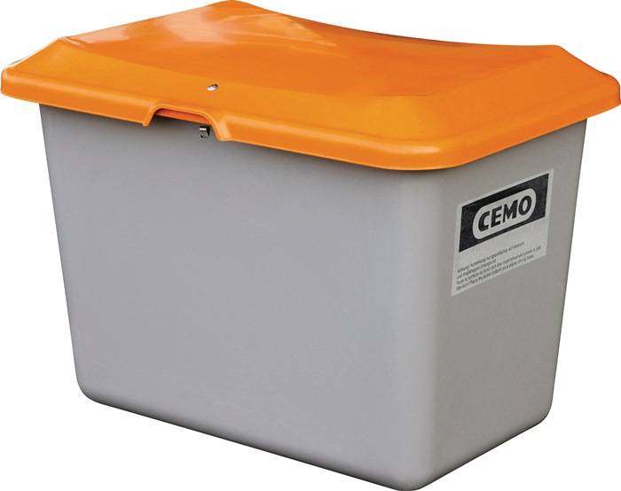 Streugutbehälter L890xB600xH340mm 100l GFK grau/orange o.Entnahmeöffnung-0