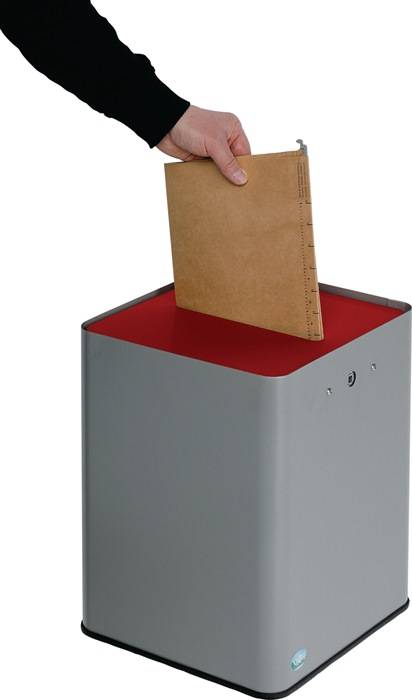 VAR ® Papiersammler P40, DSGVO-konform, silber/rot