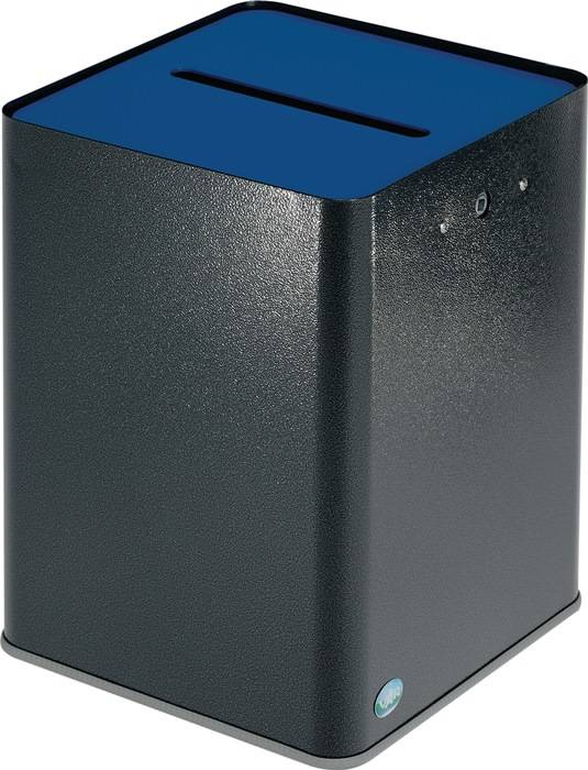 VAR ® Papiersammler P40, DSGVO-konform, antiksilber/blau-0