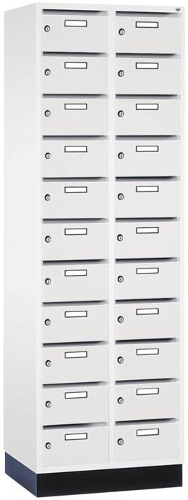 Postverteilerschrank H1950xB620xT500mm 22 Fächer verkehrsweiß/verkehrsweiß C+P