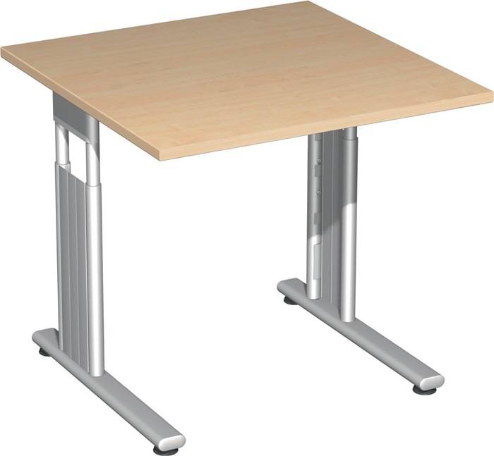 Geramöbel Schreibtisch Flex 80x80x68-82cm ws/si S-617101-WS
