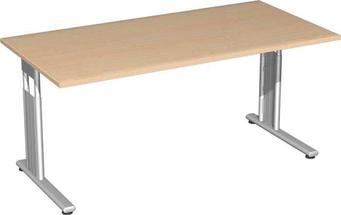 Geramöbel Schreibtisch Flex 160x80x68-82mm ws/si S-617103-WS