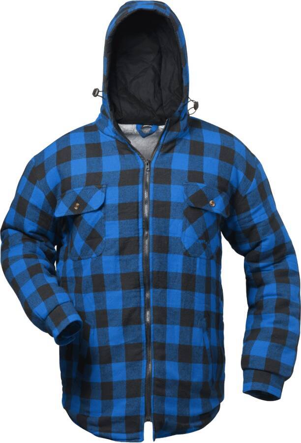 Thermohemd kariert mit Kapuze 7386261XL Größe XL Farbe blau / schwarz-0