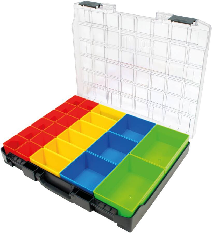 Sortimentskoffer Kunststoff mit Einsätzen ZK-0115-01-066-1-23 Abmessung (BxTxH) 436 x 365 x 72 mm Anzahl Boxen 23 Inhalt-0