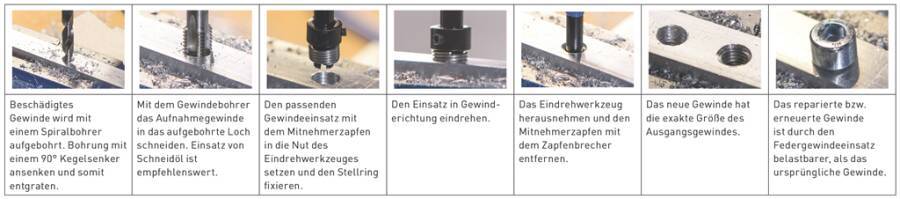 Gewindeeinsätze 15996M6 Gewinde 6 M Steigung 1,0 mm Höhe 9 mm Anzahl 50-1