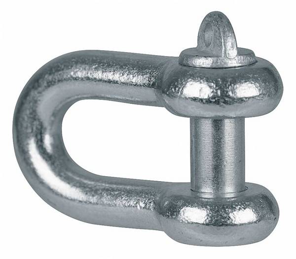 Schäkel verzinkt, Form A 941044607 Tragfähigkeit 1,6 t Bolzen-Ø (d2) 20 mm Ø seitlich (d1) 17 mm Ø oben (d5) 19 mm d3 40