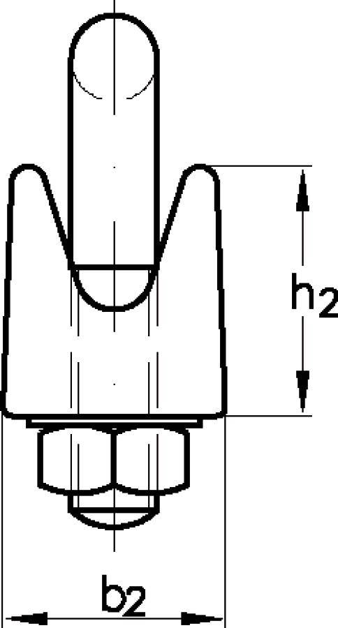 Drahtseilklemmen rostfrei 941046503 max. Seil-Ø 4 mm Gewinde (d) M 4 mm Weite innen (b1) 6 mm Gesamthöhe (h1) 23 mm Brei-2