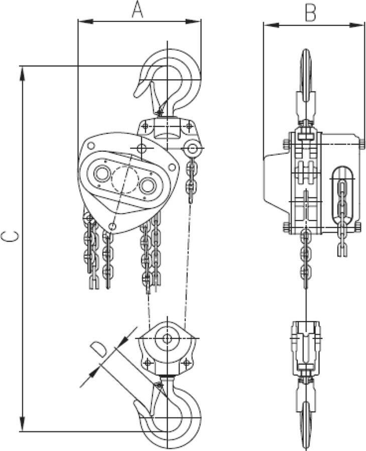 Stirnrad-Flaschenzüge PULLMASTER II G10530 Typ Flaschenzug Hub 3 m Tragkraft 500 kg Kettenstränge 1 Bauhöhe 285 mm Handk-2
