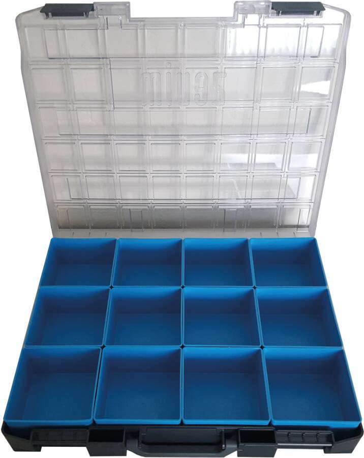 Sortimentskoffer Kunststoff mit Einsätzen ZK-0115-01-066-1-12 Abmessung (BxTxH) 436 x 365 x 72 mm Anzahl Boxen 12 Inhalt-0