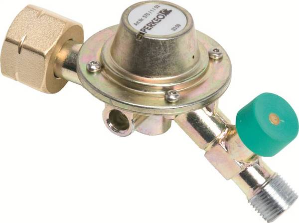 Propan-Regler 80316 Ausführung fest eingestellt max. Druck 4 bar Anschluss 3/8" L, Kombi Einsatz 5 - 33 kg Schlauchbruc