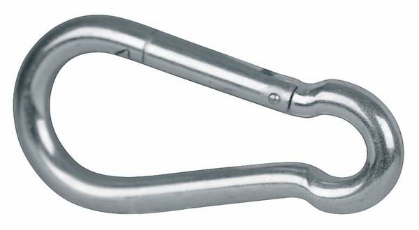 Feuerwehr-Karabiner verzinkt 941046102 Abmessung (l x d) 60 x 6 mm Öffnung (m) 8 mm obere Öse (b x w) 9 x 5 mm