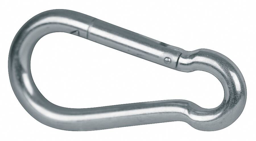 Feuerwehr-Karabiner verzinkt 941046102 Abmessung (l x d) 60 x 6 mm Öffnung (m) 8 mm obere Öse (b x w) 9 x 5 mm-0