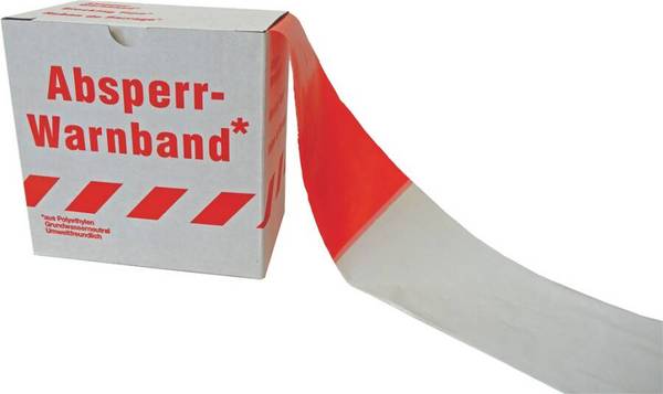 Absperrband reißfest 48910 Farbe rot/weiß Länge 500 m Breite 80 mm