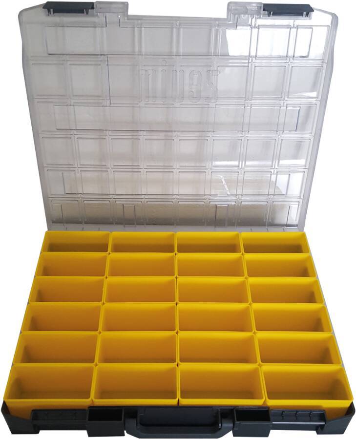 Sortimentskoffer Kunststoff mit Einsätzen ZK-0115-01-066-1-24 Abmessung (BxTxH) 436 x 365 x 72 mm Anzahl Boxen 24 Inhalt-0