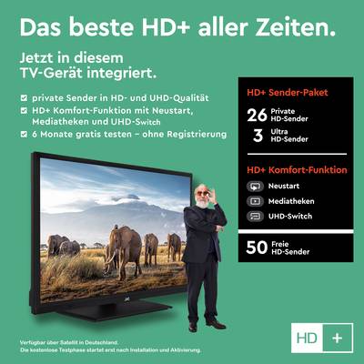 JVC LT-24VH5156 24 Zoll inkl. kaufen TV HD+ / Fernseher Bluetooth) - Smart Triple-Tuner, (HD-Ready, HDR