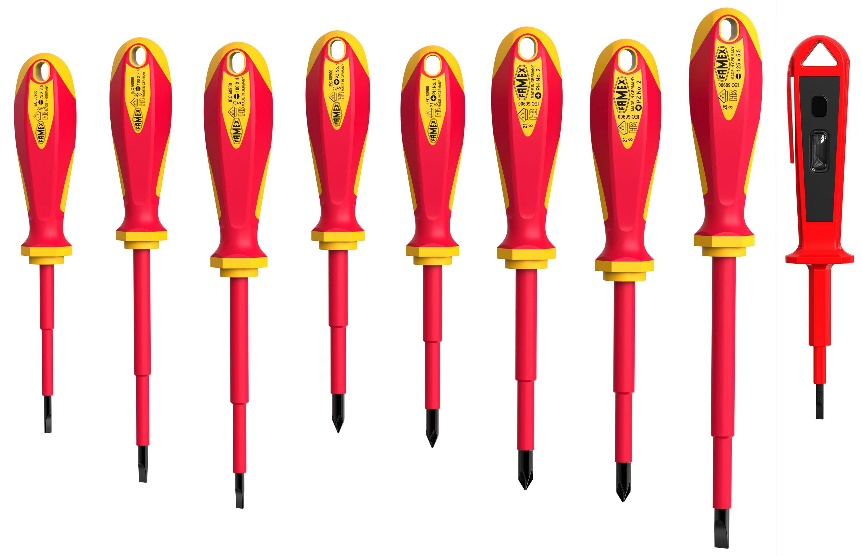 Elektriker VDE Schraubendreher Satz FAMEX 7734-9 - PROFESSIONAL, aus deutscher Produktion-2