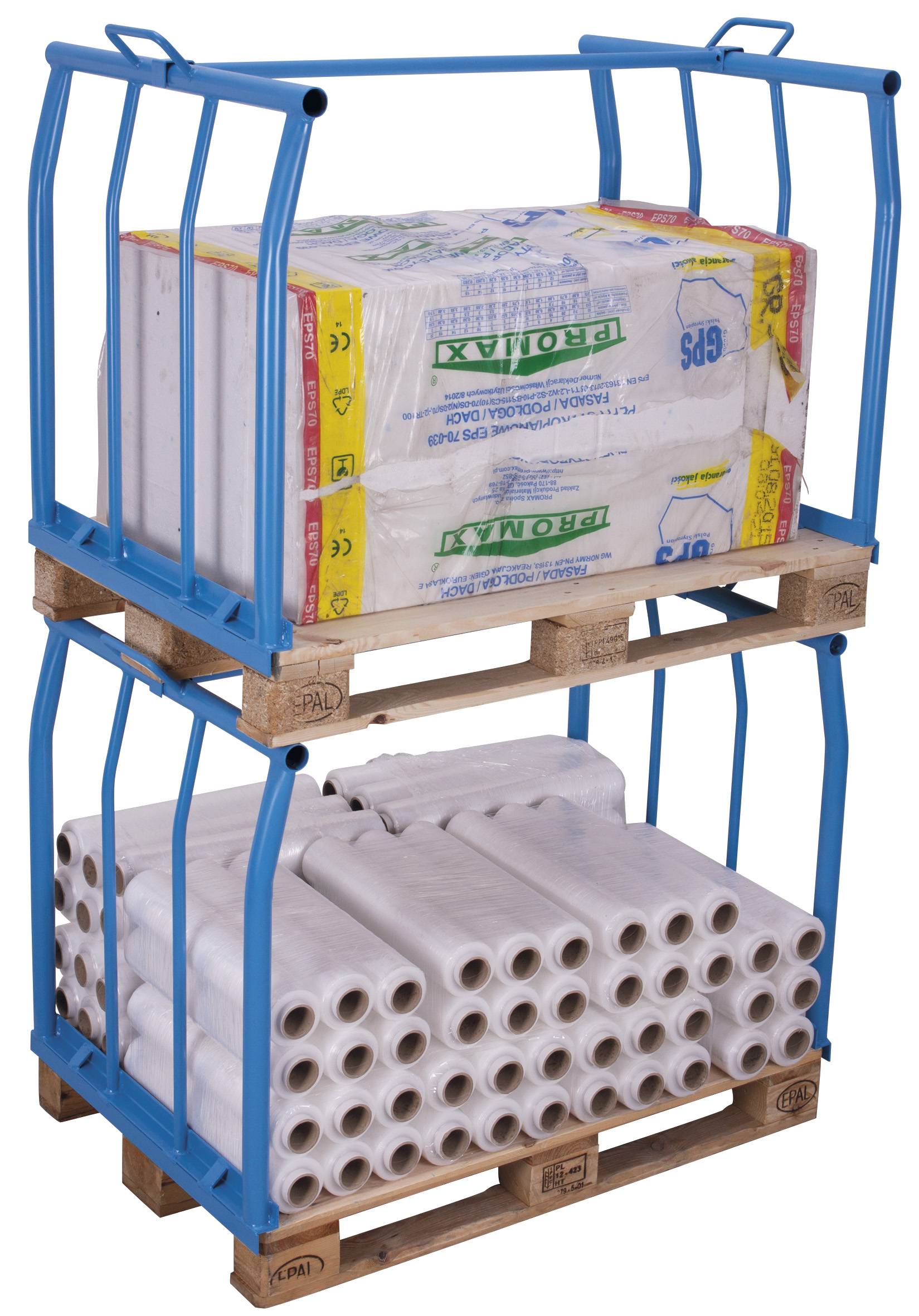 Palettenaufsatz Typ 66, Stapelbügel, lichtblau, 1200x800x800 mm-1