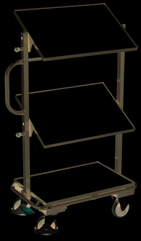 VARIOfit ESD Beistellwagen mit 3 Böden, neigbar 610x410mm