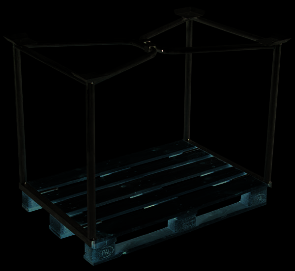 Palettenaufsatz Typ 65, Stabilisierungsbügel, verzinkt, 1200x800x800 mm